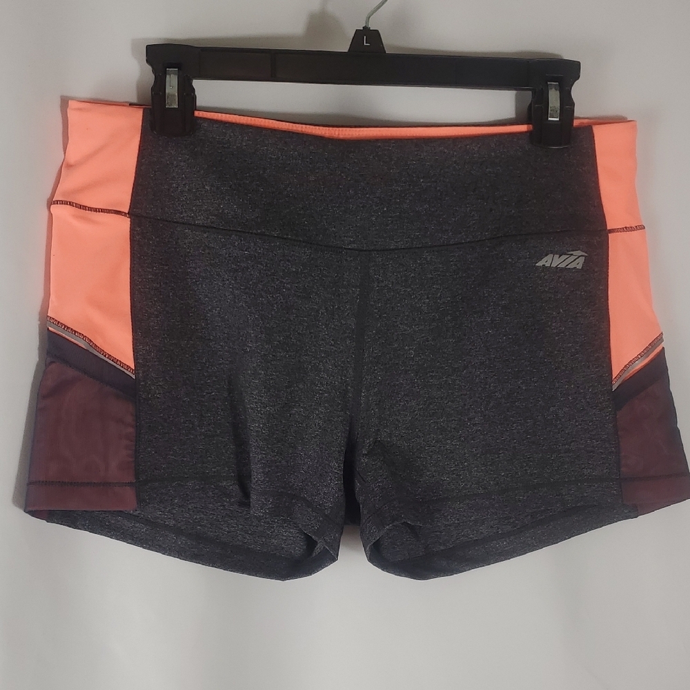 Avia Athletic Shorts Gray and Pink Moisture-Wicking Design
